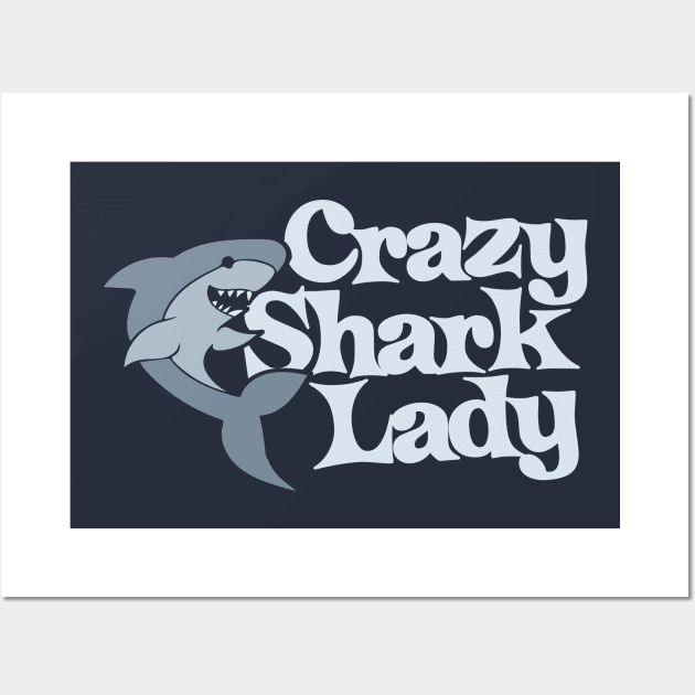 Crazy Shark lady Wall Art by bubbsnugg